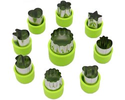 JeiibrZui Fruitvormpjes - Groentevormpjes - Ideaal Voor Snack Decoratie En Creatief Bakkoken - 9 Stuks - Voor Kinderen - Groen