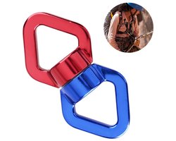 JeiibrZui Geanodiseerde Veiligheidsschommelhanger - Draaibare Connector - 360° Wrijvingsloze Rotatie - 1 Stuk - Voor Klimmen En Hangmatten - Rood/Blauw