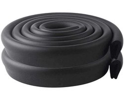 ‌JeiibrZui Glazen Tafelrandbeschermer - Kinderveilige Hoekbeschermers - 2 Meter Lang Dubbelzijdige Tape Veilig Flexibel - 2 Stuk - Zwart