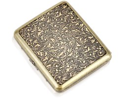 JeiibrZui Gouden Sigarettenetui - 20 Stuks Capaciteit - Compacte Metalen Houder voor Zak of Tas - Elegant Cadeau voor Rokers in Goudkleur