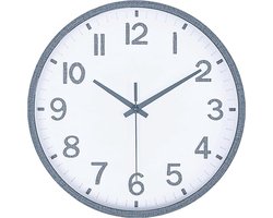 JeiibrZui Grijze Geruite Wandklok - 25 Cm - Stille Kwartswerking - Modern Design Voor Woonkamer En Kantoor - Batterijgedreven Decoratie