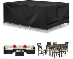 JeiibrZui Hoes Voor Tuinmeubelen - Waterdichte 210D Oxford Stof - Grote Beschermhoes Voor Tafel En Banken - 1 - Zwart