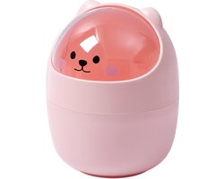 JeiibrZui Kleine Prullenbak - Mini Prullenbak - Geschikt Voor Bureau, Wasbak Of Make-Up Tafel - 1 Stuk - Voor Kantoor Sfeer Rood
