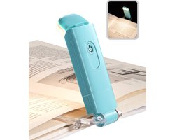 JeiibrZui Leeslamp - Boeklamp - USB oplaadbare platte nachtleeslamp met 350° draaibare standaard, geschikt voor kinderen en volwassenen - 1 stuk - Blauwgroen