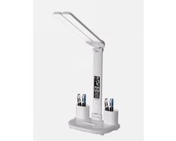 JeiibrZui Leeslamp - Dubbelzijdige leeslamp - Zacht, flikkervrij licht met blauwlichtfilter en instelbare kleurtemperatuur - 1-pack - Perfect voor werken en lezen (wit)