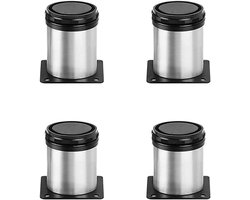 JeiibrZui Meubelpoten - Meubelverhogers - Gemaakt van stevig en duurzaam roestvrij staal, geschikt voor tafels en kasten - 4-delige set - Zilverwit