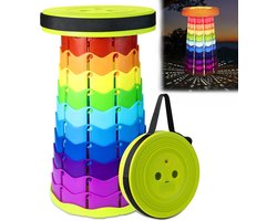 JeiibrZui Regenboog Telescopische Kruk Met LED - 6 Cm Tot 45 Cm Verstelbaar - 1 Stuks Draagbaar - Voor Camping Vissen Tuin