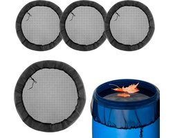 JeiibrZui Regentonnen Net - 100cm - 4 Stuks Met Elastiek - Zwart