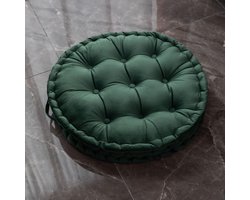 JeiibrZui Rond Vloerkussen - 60 Cm - 1 Stuks Comfortabele Zitting - Grijsblauw Voor Woonkamer Slaapkamer Yoga Meditatie Buiten