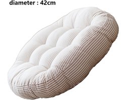 JeiibrZui Rond Vloerkussen - Vloerkussens - Verdikt Katoen En Linnen Ademend Comfortabel Voor Alle Seizoenen - 1 Stuks - Gebruik Als Sierkussen Of Futonmat Beige