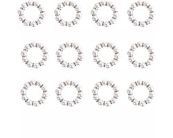 JeiibrZui Servetringen Zilver - Parel - Duurzaam Herbruikbaar - 12 Stuks - Elegant Met Strik