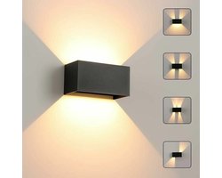 JeiibrZui Set van 1 Moderne Buitenwandlampen, IP65 Waterdicht LED Wandverlichting met Aanpasbare Lichtbundel voor Tuin, Balkon & Interieur