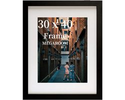 JeiibrZui Set van 3 fotolijsten voor galerijwanden, duurzame houten posterlijsten 30x40cm, zonder glas, zwarte matte afwerking