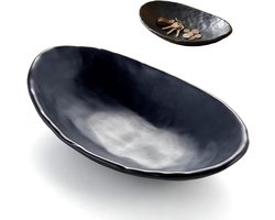 JeiibrZui Sleutelbak Ovaal - 20x13,5cm - 1 Stuk - Zwart Mat - Organizer Voor Hal & Woonkamer