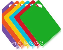 JeiibrZui Snijplankmatten - Flexibele Snijplanken - Extra Dik En Flexibel Met Kleurcode Voor Hygiëne En Grip - 6 Stuks - Keuken Gebruik - Multicolor