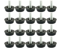 JeiibrZui Stelvoeten Voor Meubels - Verstelbare Meubelnivelleringsvoeten - Geschikt Voor Kantoor En Thuis - 20 Stuks - Zwart