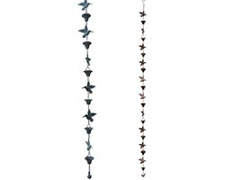 JeiibrZui Vintage Metaal Regenketting - 2,6 Meter - 1 Stuks Decoratieve Gootsteen Alternatief - Blauw Voor Tuin En Terras
