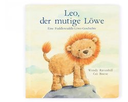 Jellycat kinderboek Leo het dappere leeuwenboek knuffelbaar.