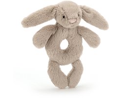 Jellycat knuffel rammelaar Bashful Beige Bunny voor baby's.