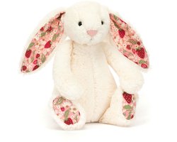 Jellycat Knuffels - Blossom Cream Bunny Berry - Konijn - Wit - Knuffel - 18 cm - Voor alle leeftijden