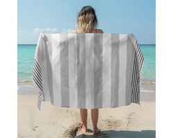 JEMIDI hamamdoek 180 x 100 cm - Sneldrogende sauna handdoek - 100% katoen - Als badlaken strandlaken picknickkleed of pareo - Licht- en donkergrijs