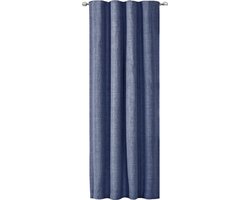 JEMIDI Kant-en-klaar blikdicht gordijn - Gordijn met plooiband 140 x 245 cm - Passend voor op gordijnen rail - Blauw
