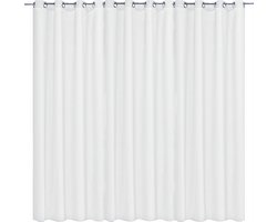 JEMIDI Kant-en-klaar blikdicht gordijn - Gordijn met ringen 300 x 245 cm - Voor op gordijnenstang - Wit
