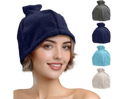 JEMIDI sauna muts van katoen - Saunamuts voor dames en heren - Comfortabel materiaal - Sauna accessoires - Unisex sauna hoed - One size - Blauw
