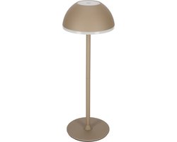 JENS Living 3-in-1 LED Oplaadbare Touch Tafellamp Taupe – Dimbare Sfeerlamp met Verstelbare Hoogte en Uniek Flessenhouder Ontwerp