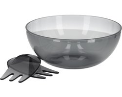 JENS Living ACRYL SALADESCHAAL MET BESTEK SMOKE - Kommen/schalen - Grijs