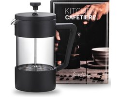 JENS Living Cafetière 350 ml Handmatige Koffiezetter Zwart – French Press Koffiemaker – Koffiezetapparaat – Geschikt voor Koffie, Thee en Melkopschuimen – Verse Koffie – Franse Koffie Pers