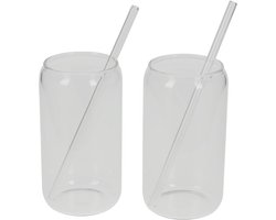 JENS Living - Cocktailglazen met Rietje - Set van 2 - 240 ml