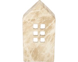 JENS Living decoratief huisje - Keramiek - 16 x 10 x 30,5 cm - Terracotta - Beige