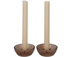 JENS Living Giftset Kandelaar + Kaars Bruin /2