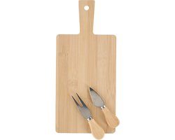 JENS Living Kaasplank - Serveerplank Met Kaasbestek - Bamboe - 33 x 15 x 2,5 cm