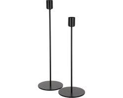 JENS Living Kandelaar finn - Set van 2 - Metaal - Zwart
