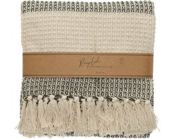 JENS Living Plaid Noa - Gerecycled katoen - 130 x 180 cm - Groen