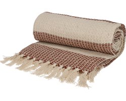 JENS Living Plaid Noa - Gerecycled katoen - 130 x 180 cm - Roest kleur