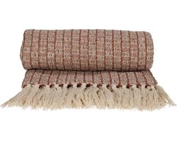 JENS Living Plaid Senn - Gerecycled katoen - 130 x 180 cm - Roest