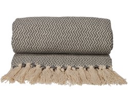 JENS Living Recycled Cotton Plaid Visgraat Grijs