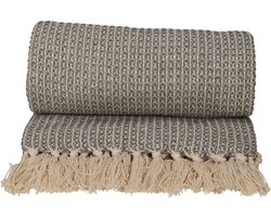 JENS Living Recycled Cotton Plaid Wafel Grijs