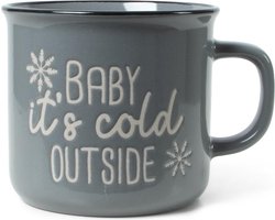 JENS LIVING - Retro mok grijs - Baby it's cold outside - Ø 9.3 cm - 250 ml
