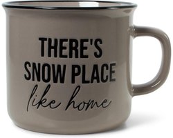 JENS LIVING - Retro mok taupe - There's snow place like home - Ø 9.3 cm x 8 cm