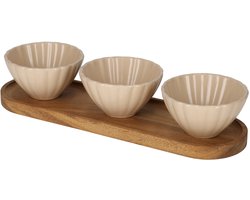 JENS Living Serveerset Met Schelp Schaaltjes Beige