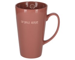 JENS Living - Shiny Mok XL - Terra - SIP SMILE REPEAT - Keramiek - 550 ml