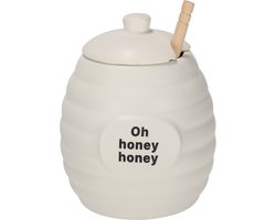 JENS Living Text Honing Pot - 400 ML - Keramiek - Wit