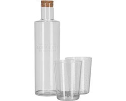 JENS Living Waterfles en Glazen Set - Glas - Transparant