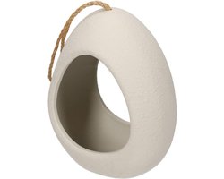 JENS Living Waxinelichthouder - Ophangbaar - 18,5 x 11,5 x 23,5 cm - Terracotta - Wit