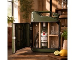 Jerrycan Bacardi Giftset - Groen - 10L - Mancave Thuisbar Meubel - Origineel Cadeau