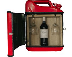 Jerrycan Wijnbar - Rood - Origineel Wijncadeau - Mancave Accessoire